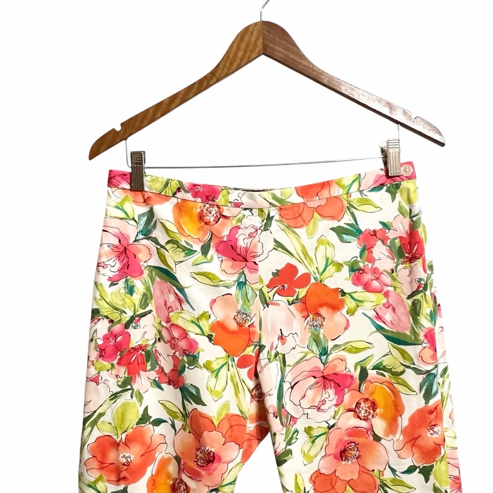 Lauren Ralph Lauren Floral Cottage Capri Crop Pants Womens 8P Petite Multicolor - Picture 2 of 6